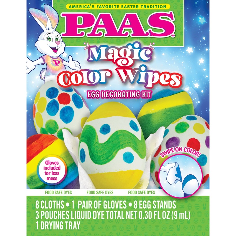 Paas Magic Color Wipes Egg Decorating Kit – Fun And Easy Decorating With Color Wipes, Dye Pads, And 8 Egg Stands For Vibrant Des