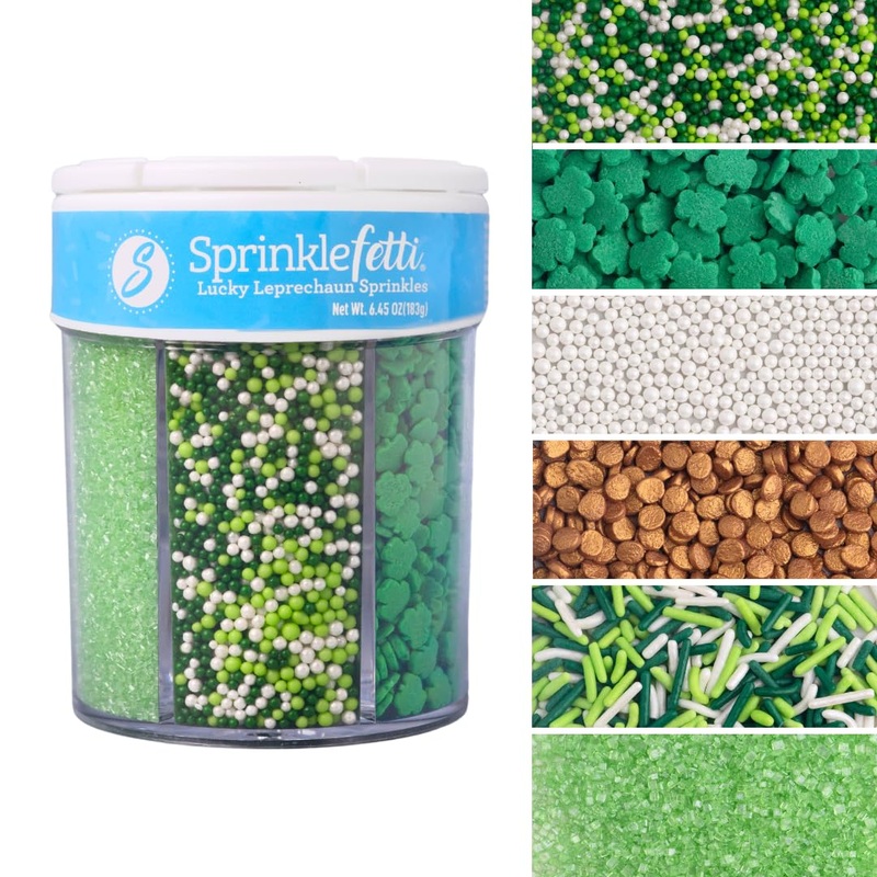 Sweets Indeed Shamrock Sprinkles, St. Patricks Day, Edible Sprinkle Mix, Green Jimmies, Perfect For Cake Decorations, Baking, Ic
