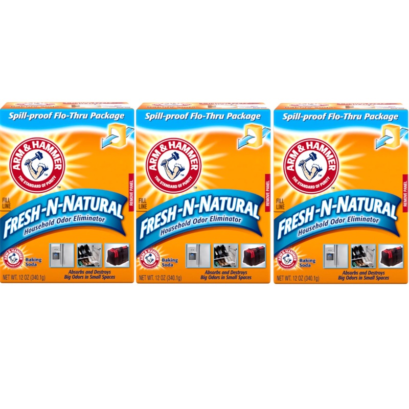 Arm & Hammer Baking Soda Fresh-N-Natural Odor Eliminator, 12 Oz (Pack Of 3)
