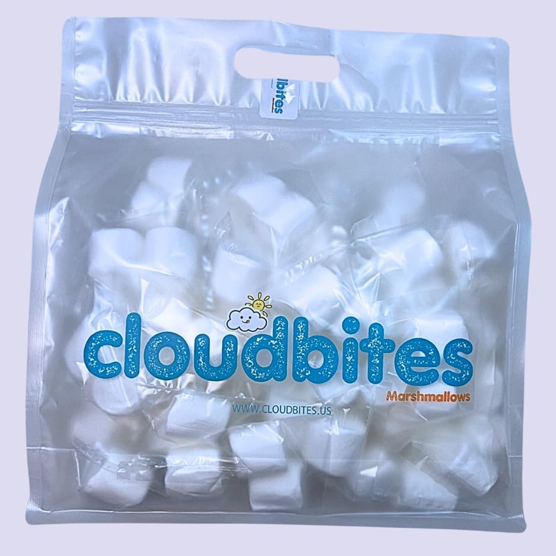 Cloudbites Individually Wrapped Marshmallows | Cylinder 1” | 50 X 2 Sets (100 Units) | Great For S’Mores Or Snacks (Cylinder)