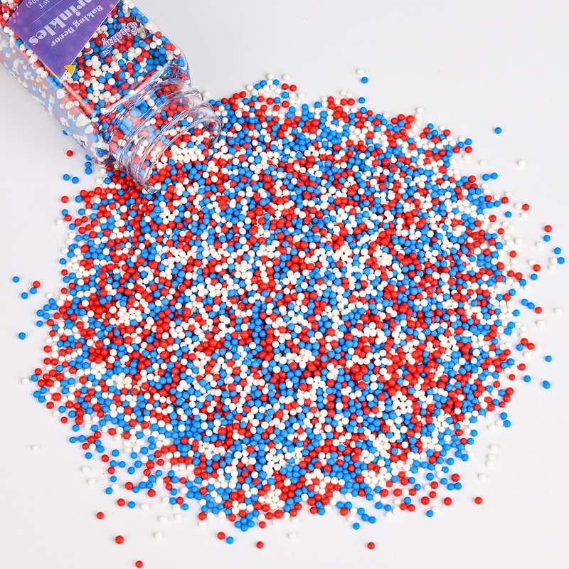Cobakey Patriotic Sprinkles For Baking, 4Th Of July Sprinkles For Cupcakes, Red White And Blue Nonpareils Candy Perfect For Inde