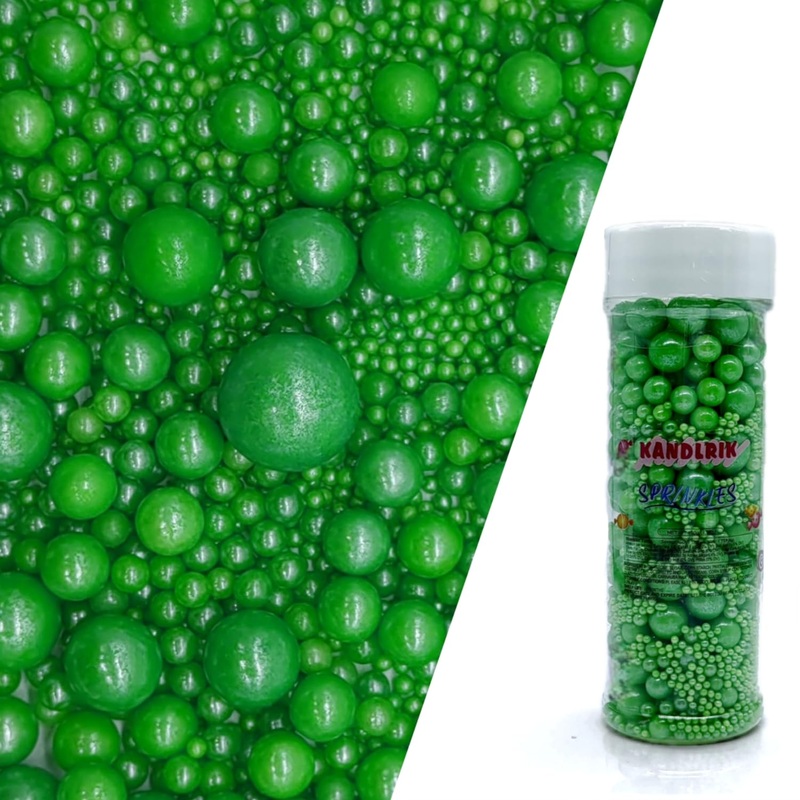 Edible Christmas Green Sugar Pearls Sprinkles Candy Mix Size Pearls Cake Decorations Cupcake Toppers Decorating Perfect For Wedd