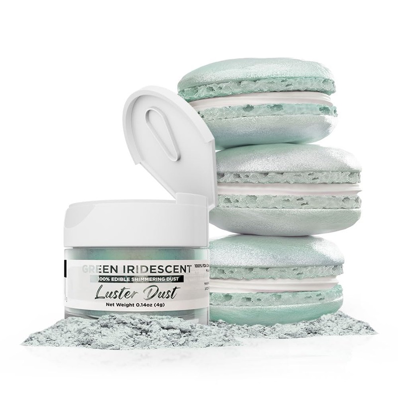 Luster Dust – Green Iridescent (4G 1X Jar) | Edible Vegan Dust & Paint For Cake Decorating, Ice Cream, Desserts, Cocktails And B