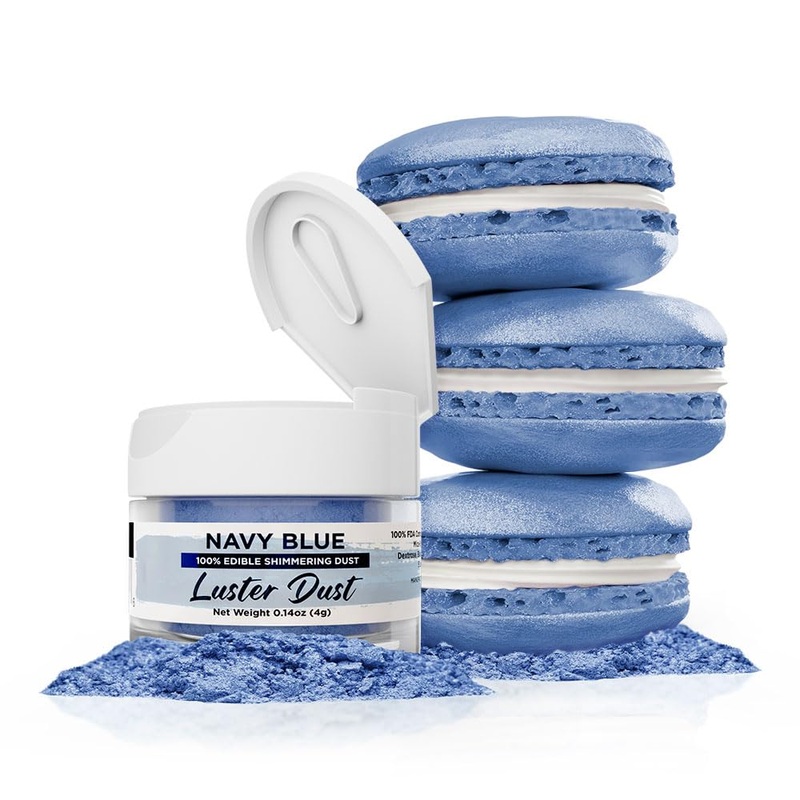 Luster Dust – Navy Blue (4G 1X Jar) | Edible Vegan Dust & Paint For Cake Decorating, Ice Cream, Desserts, Cocktails And Beverage