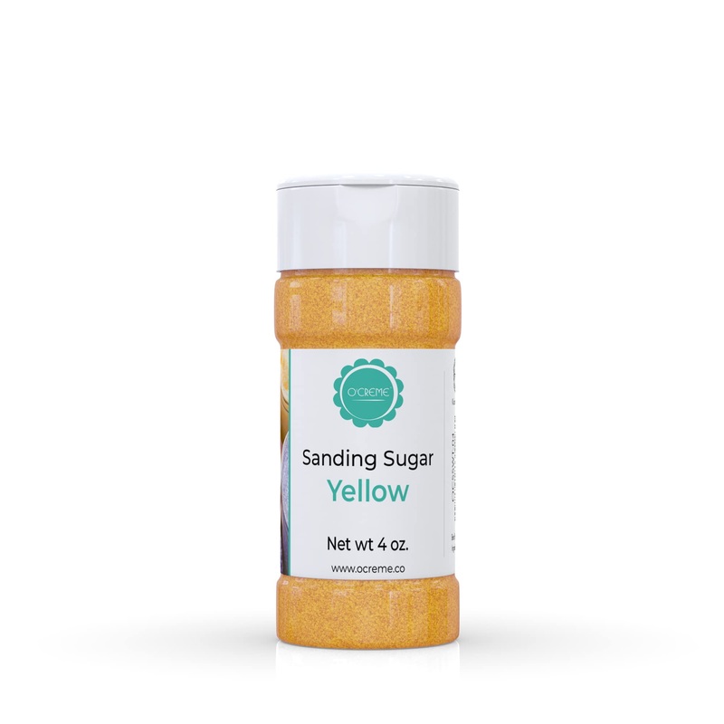 Ocreme Sanding Sugar For Cookie Decorating – Eye-Catching Golden Yellow Sugar Crystals For Unique Cake Toppings – Extra Sugar Fo