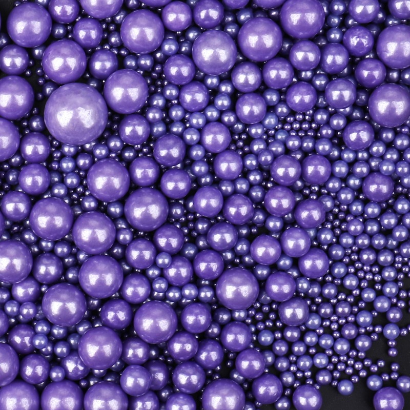 Purple Sprinkles For Cake Decorating, 120G/4.23Oz Edible Purple Pearl Sprinkles Mix, Sugar Candy Pearls For Baking, Cookie Decor