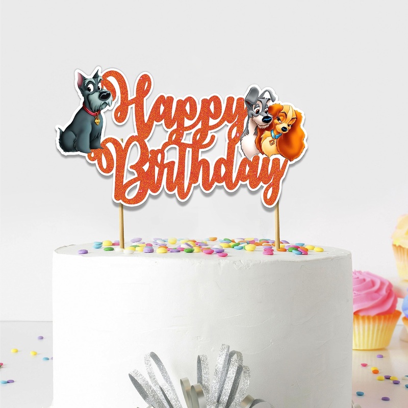 Seyal Lady And The Trmp Happy Birthday Cake Topper