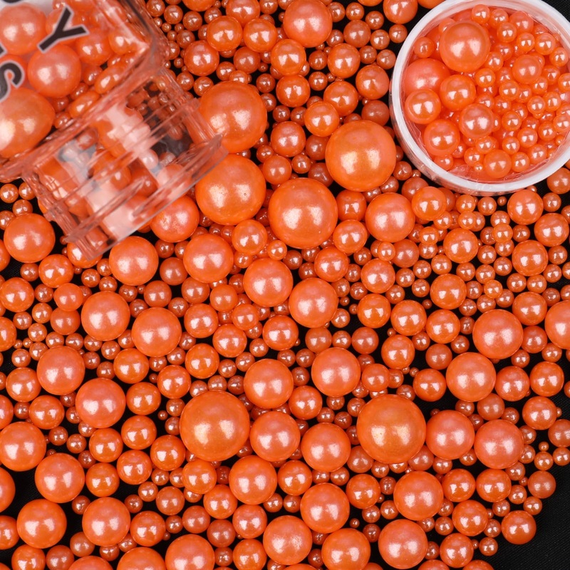 Sprinkles For Cake Decorating, Orange Pearl Sprinkles Mix For Ice Cream, Cupcake, Baking, Cookies, Cake Toppings
