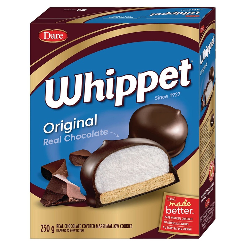 Whippet Original Chocolate Covered Marshmallow Cookies,250G/9Oz., Imported From Canada)