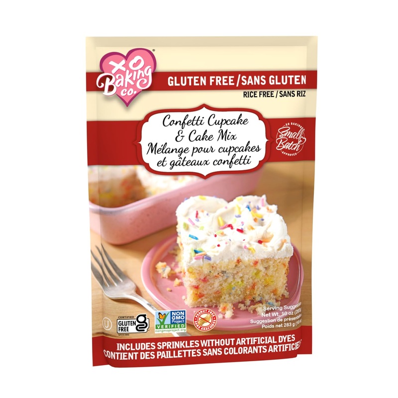 Xo Baking Co. Gluten Free Small Batch Confetti Cupcake & Cake Mix – Includes Sprinkles; Non-Gmo; Rice Free; Peanut Free; No Pres