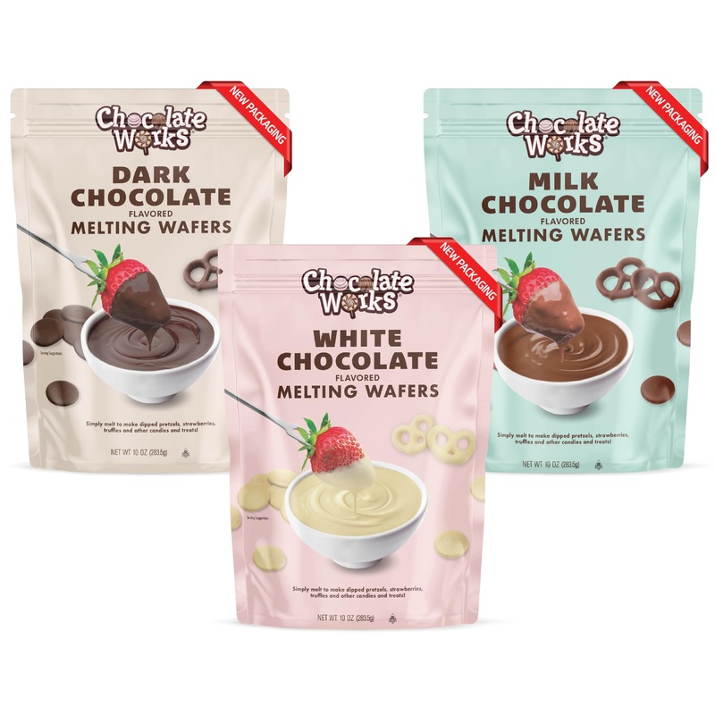 Chocolate Works Melting Chocolate Parent (10 Oz (Pack Of 3), Variety Pack: Milk, Dark, White Chocolate)