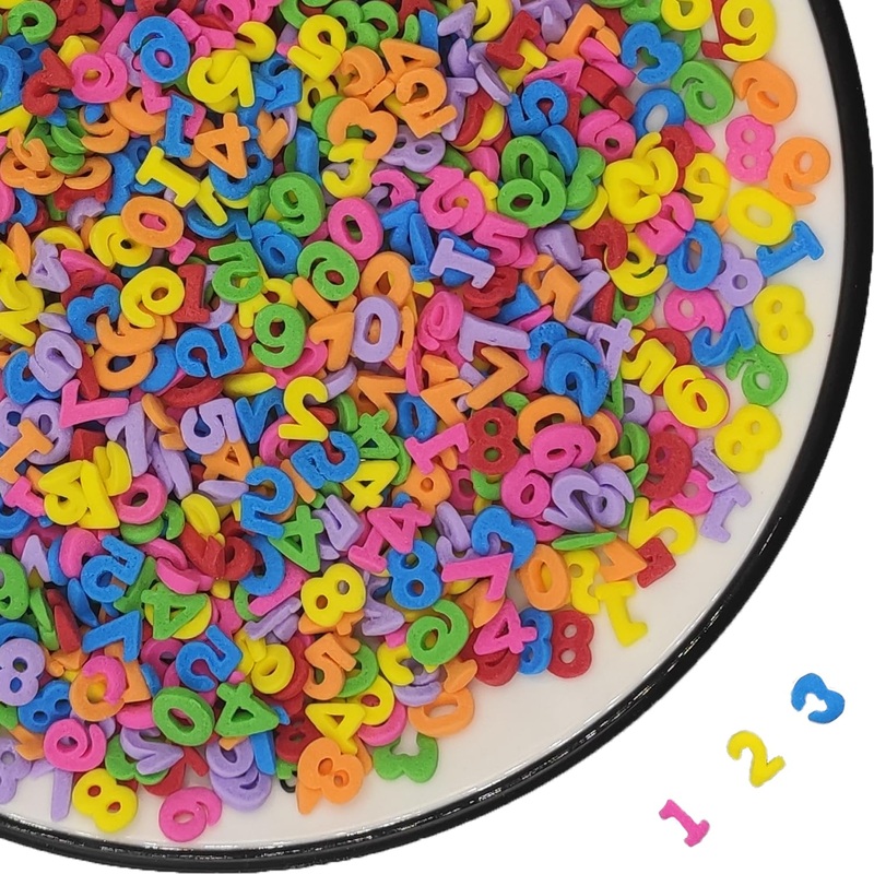 Colorful Edible School Enrollment Number Set – Perfect Sugar Decoration For The Start Of School -123 Sprinkles And Number Figure