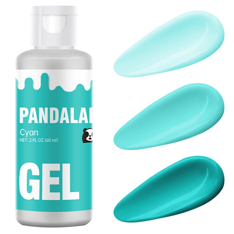 Cyan Gel Food Coloring – Pandalab 2 Ounce High Concentrated Food Dye For Baking, Cake, Cookie, Fondant, Icing, Easter Egg, Macar