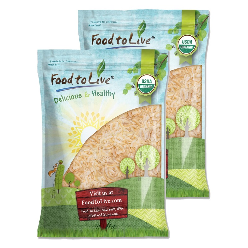 Food To Live Organic Toasted Coconut Chips, 5 Pounds – Non-Gmo, Desiccated Coconut Flakes, Unsweetened, Unsulfured, Vegan, Bulk.