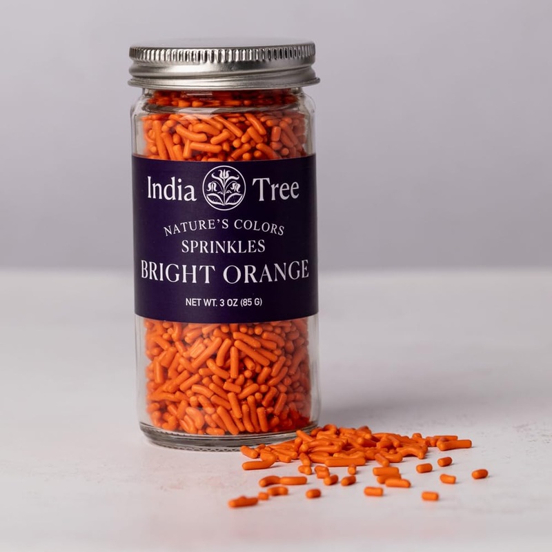 India Tree Nature’S Colors Bright Orange Sprinkles 3 Oz | Natural, Vegan, Non-Gmo, Top 9 Allergen-Free