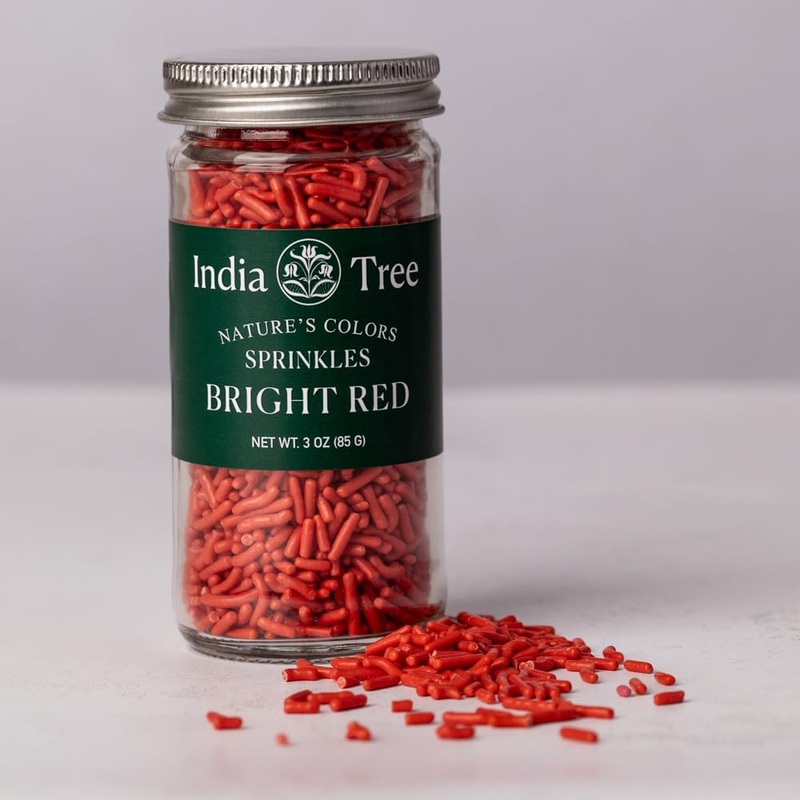 India Tree Nature’S Colors Bright Red Sprinkles 3 Oz | Natural, Vegan, Non-Gmo, Top 9 Allergen-Free, Red 3 Free