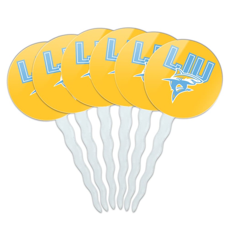 Long Island University Secondary Logo Cupcake Picks Toppers Decoration Set Of 6