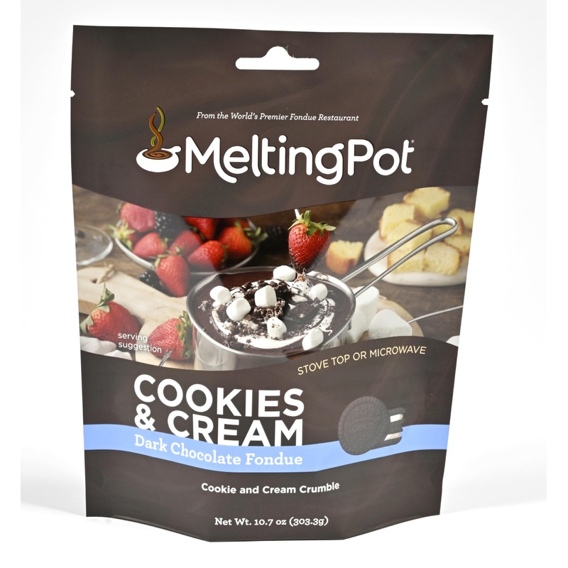 Melting Pot Chocolate Fondue; Mini Chocolate Wafers For Melting, Cookies & Cream Dark Chocolate Flavor, Pack Of 3, 9.75Oz Bags
