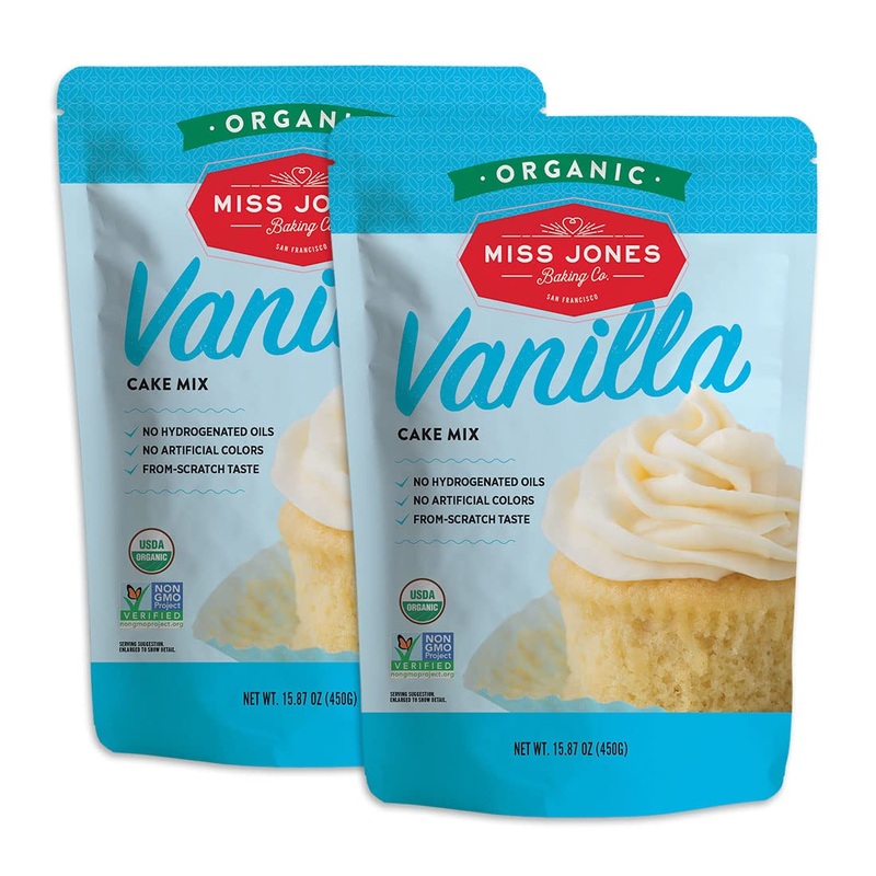 Miss Jones Baking Organic Yellow Cake And Cupcake Mix, Non-Gmo, Vegan-Friendly, Moist And Fluffy: Vanilla (Pack Of 2)