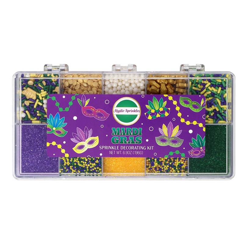 Mystic Sprinkles Mardi Gras Sprinkle Mixes (Mardi Gras Sprinkle Decorating Kit 6.9Oz)