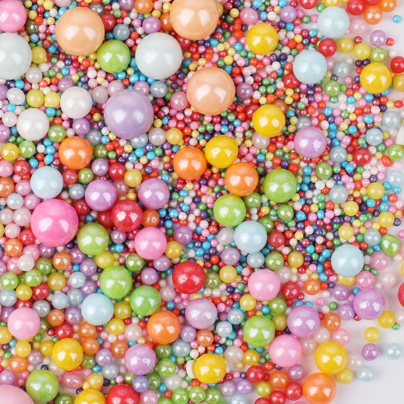 Rainbow Sprinkles For Cake Decorating, 120G/4.23Oz Edible Pearl Sprinkles Mix, Multicolor Sugar Candy Pearls For Baking, Cookie