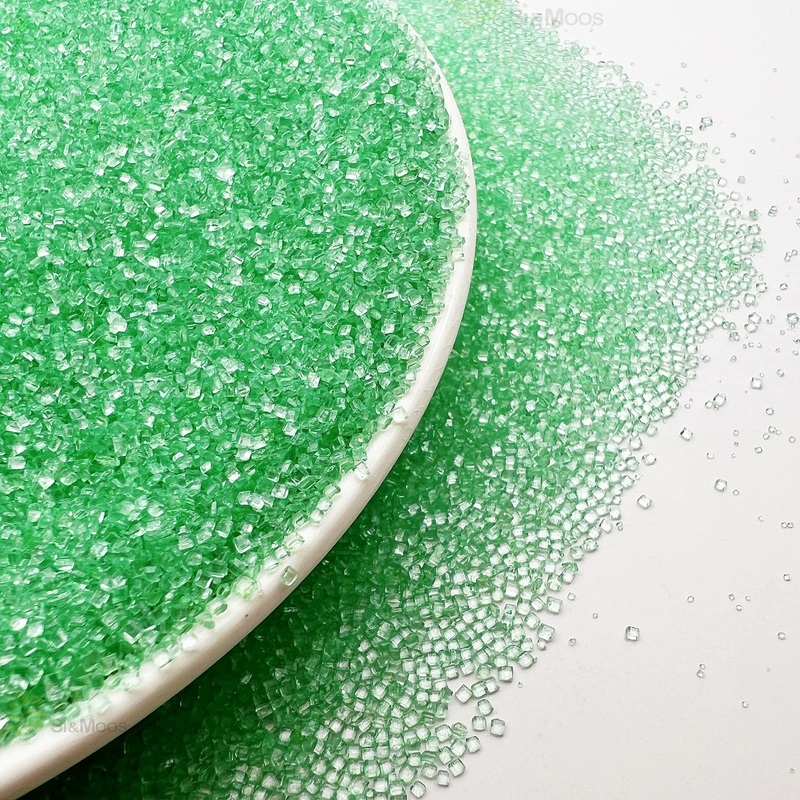 Se Si&Moos Green Sanding Sugar Green Edible Sparkling Sprinkles Sanding Sugar Crystals For Cookie Decorating Edible Glitter Rimm