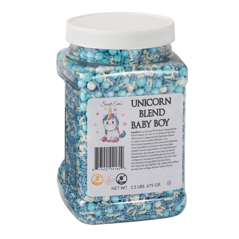 Unicorn Blend Baby Boy -Gluten-Free,Egg Free,Nuts Free,Kosher,Sprinkle Medley Mix,For Baking,Decorating,Cookies,Cupcakes,Cakes,T