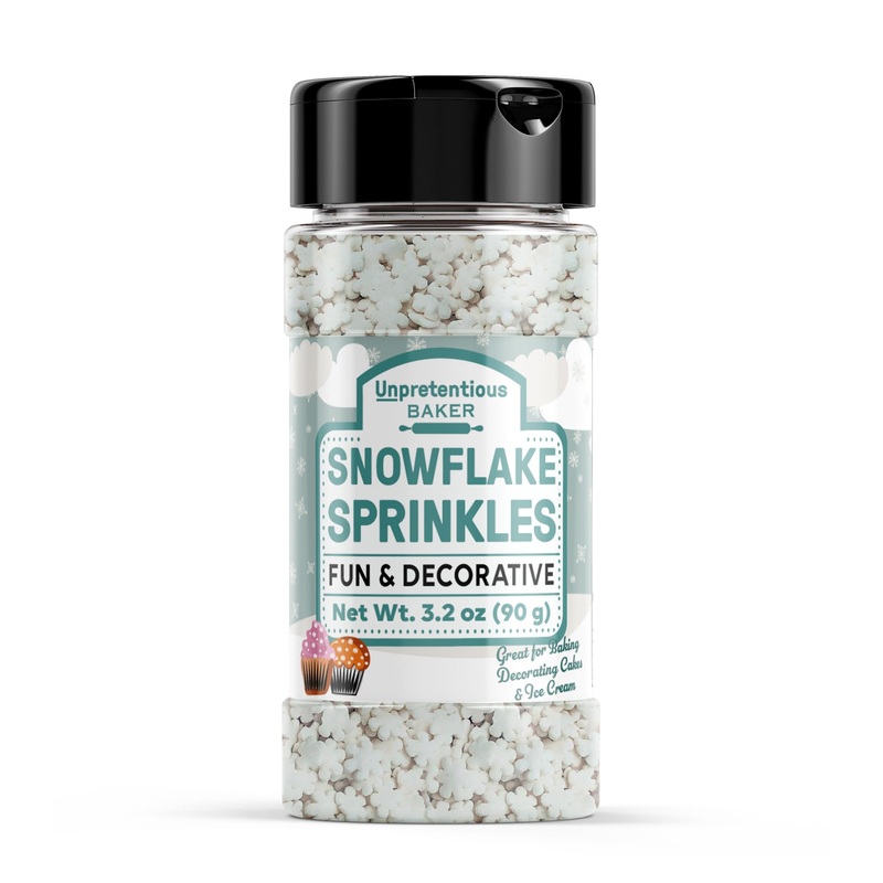 Unpretentious Snowflake Sprinkles, 3.2 Oz, Cake & Cookie Decorations, Light & Fun, Winter Shapes