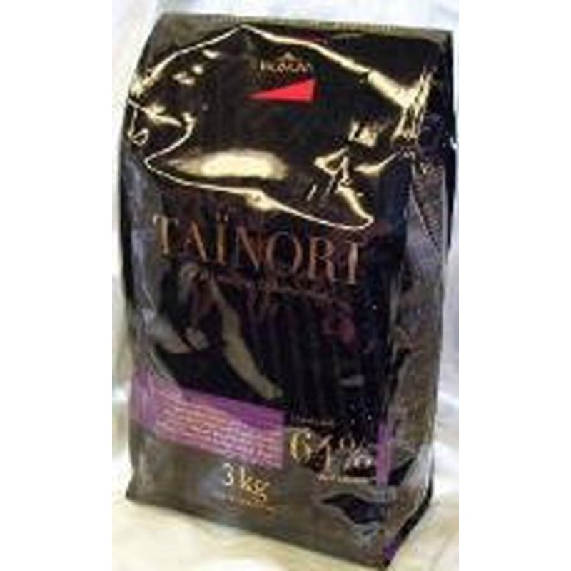 Valrhona Tainori 64% Dark Chocolate Feves – 6.6 Lbs / 3 Kg (Case Of 1 Bag)