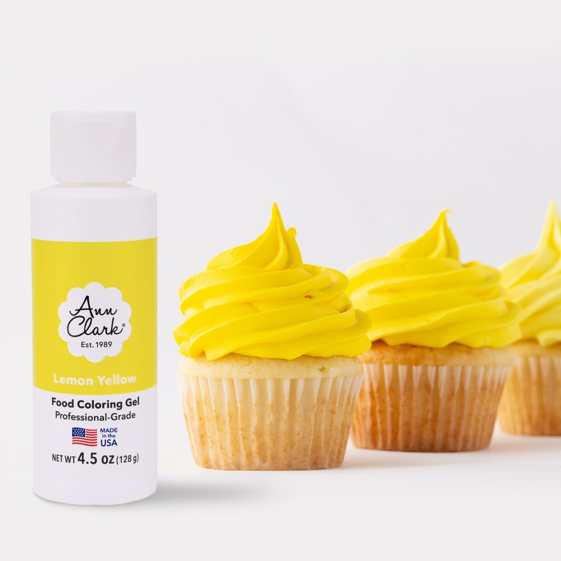 Ann Clark Lemon Yellow Food Coloring Gel Large 4.5 Oz. Professional Grade Made In Usa
