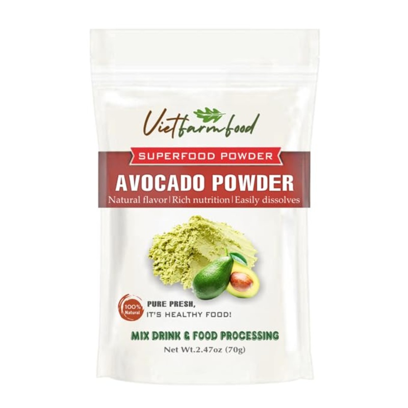 Avocado Powder 2.47 Oz (70G) Vietfarmfood: Freeze-Dried Extracted From 100% Pure, Sugar-Free. Used To Mix Mixed Drinks Fresh Fru