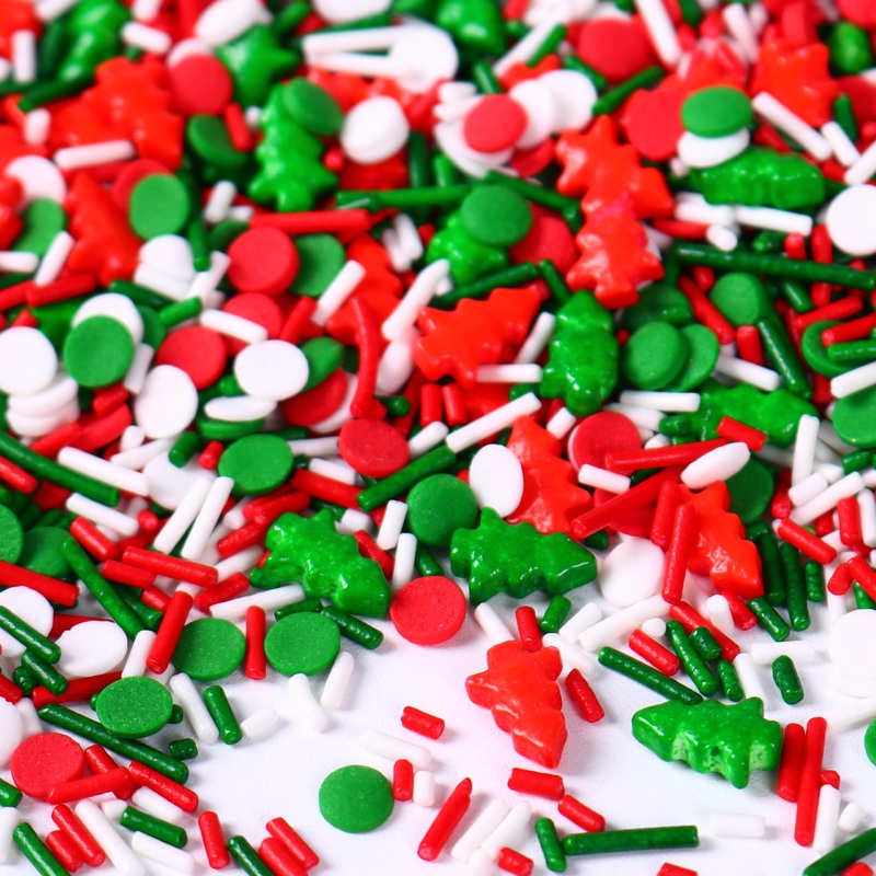 Christmas Sprinkles For Cake Decorating, 3.52Oz Edible Christmas Sprinkles, Red Green Sprinkles For Cupcake Toppers Baking Cooki