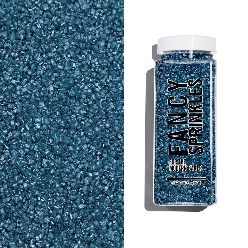 Fancy Sprinkles Kyanite Blue Fancy Sugar Pearlescent, Sparkly Sugar Crystals (8 Oz)