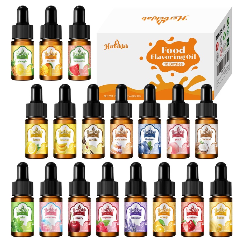 Food Flavoring Oil – Candy Flavoring For Candy Making 18 X 0.35 Fl Oz Extracts And Flavorings For Baking Lip Gloss Flavoring Oil