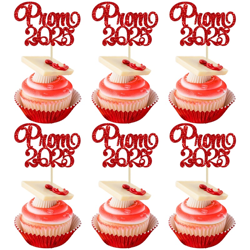 Gyufise 24Pcs Prom 2025 Cupcake Toppers 2025 Graduation Cupcake Picks 2025 Graduation Class Of 2025 Cake Decorations For Graduat
