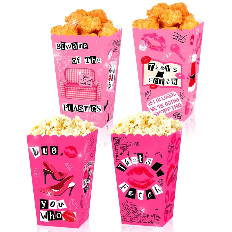 Laventy Mean Girl Popcorn Boxes Mean Girl Birthday Party Decoration Popcorn Boxes For Wedding Bridal Shower Bachelorette Theme G