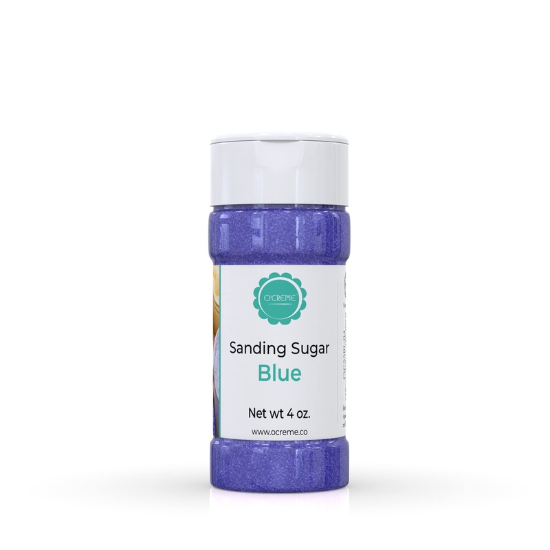 Ocreme Sanding Sugar For Cookie Decorating – Eye-Catching Blue Sugar Crystals For Unique Cake Toppings – Extra Sugar For Cake To