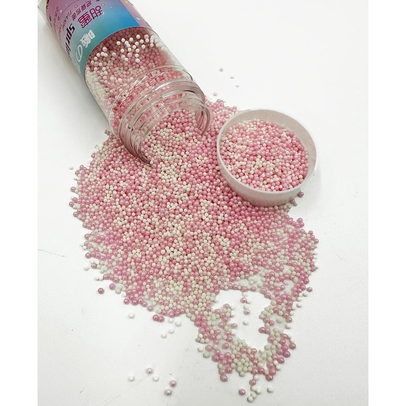 Pink White Sprinkles, 2Mm Mini Pearls Ball Valentines, Cake Sprinkles, Gluten Free, Cookies, Chocolate, Fondant, Princess Toppin