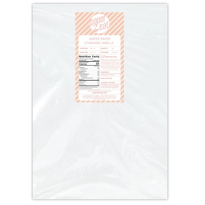 Printable Edible Wafer Paper Sheets From Paper2Eat (0.30 Mm – 100 Sheets/Vanilla)