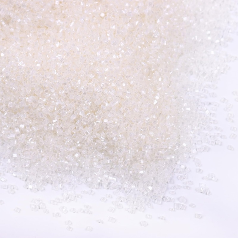 Sanding Sugar Edible For Cakes Decorating White Sugar Sprinkles 5.3Oz Sugar Crystals Cake Sprinkles For Baking Cupcakes Topper C
