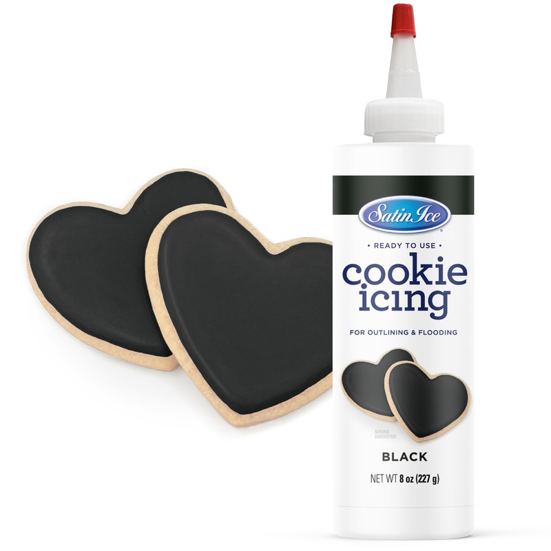 Satin Ice Black Cookie Icing – 8Oz – Bottle