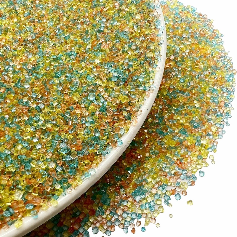 Se Si&Moos Blue Orange And Yellow Sanding Sugar Sprinkles Yellow Sprinkles Sugar Rimmer For Cocktails, Edible Colored Sugars For