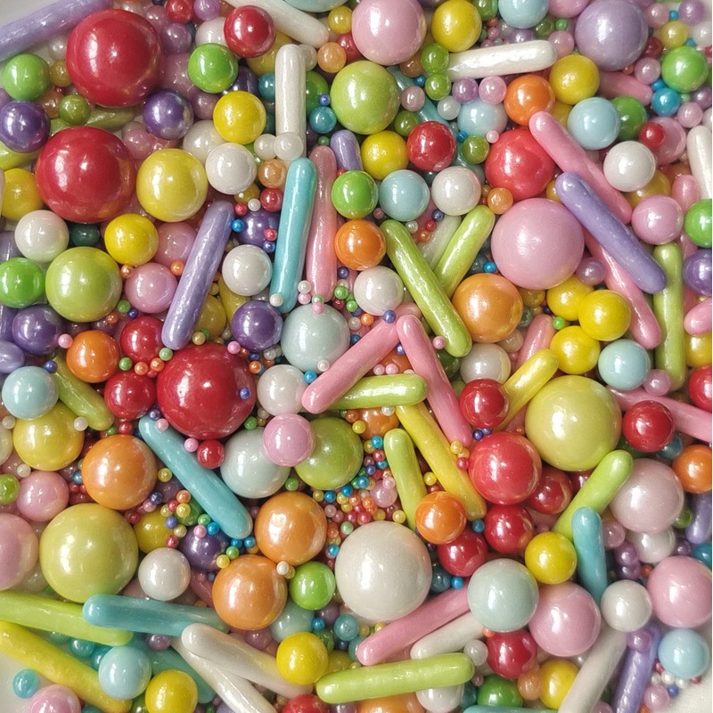 Sentovac Edible Pearl Sugar Sprinkles Mix Size 3.53Oz/ 100G Edible Candy Pearls For Decorating | Edible Cake Cupcake Sprinkles F
