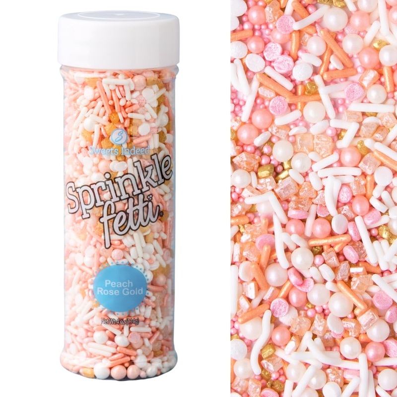 Sweets Indeed Sprinkles, Peach Rose Gold Edible Sprinkle Mix, Perfect For Cake Decorations, Baking, Ice Cream, Cookies, Cupcake