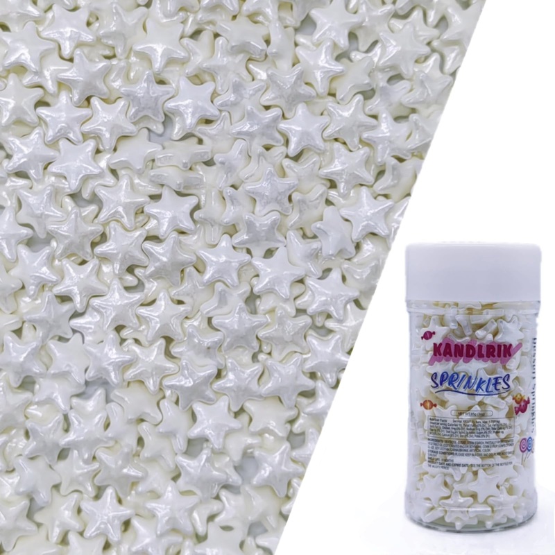 10Mm White Sprinkles Edible Stars Cake Decorating Stars Cake Decorations Cupcake Toppers Cookie Decorating Perfect For Cakes,Cup