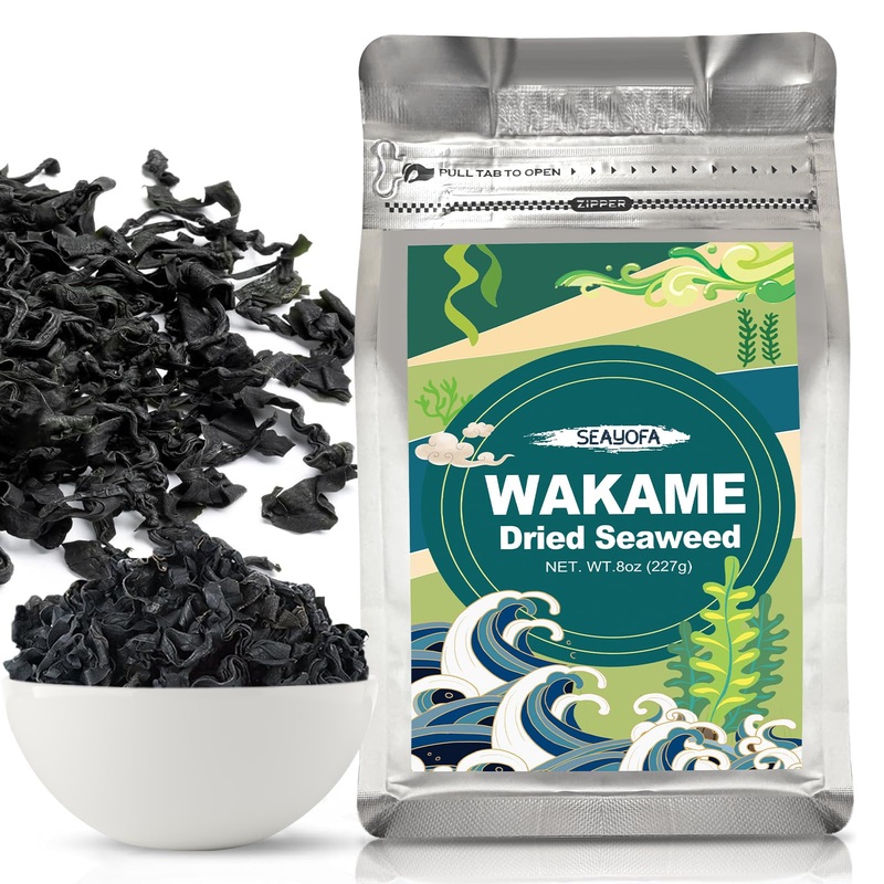 8Oz Dried Wakame Seaweed – 100% Natural Dry Seaweed For Miso Soup, Seaweed Salad, Stews, Camping Food, Healthy Sea Vegetables|No