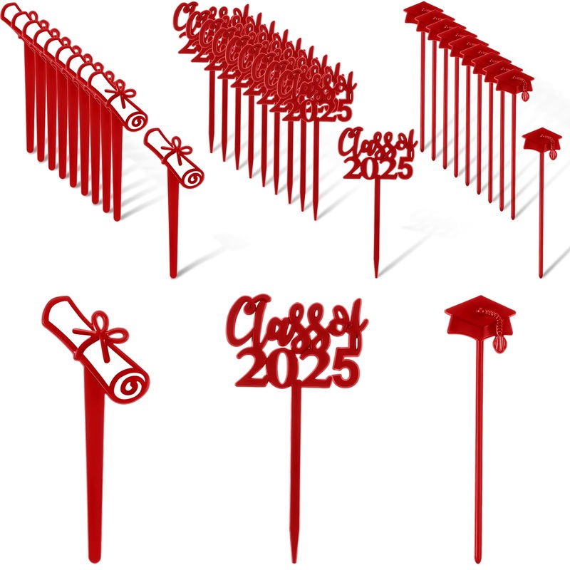Boao 90 Pieces Class Of 2025 Theme Graduation Cake Topper Plastic Cupcake Picks Graduation Cupcake Decorations For Party Supplie