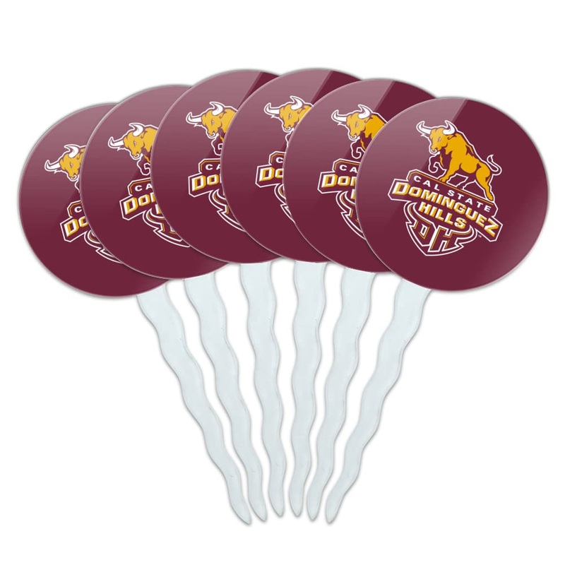 California State University Dominguez Hills Primary Logo Cupcake Picks Toppers Decoration Set Of 6