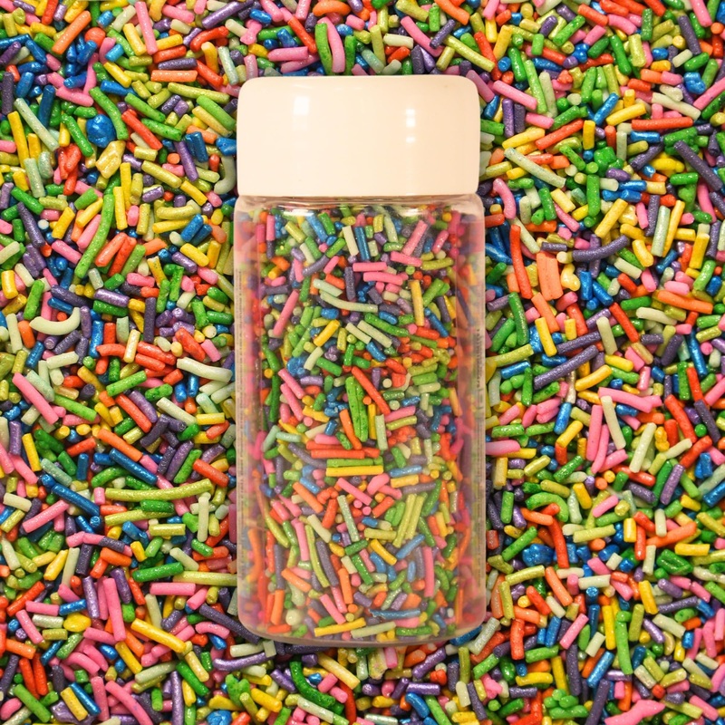 Confect Color Splash Rainbow Sprinkles – Custom Blend Multicolor Jimmies – Edible Toppings For Cake, Cupcake & Dessert Decoratin