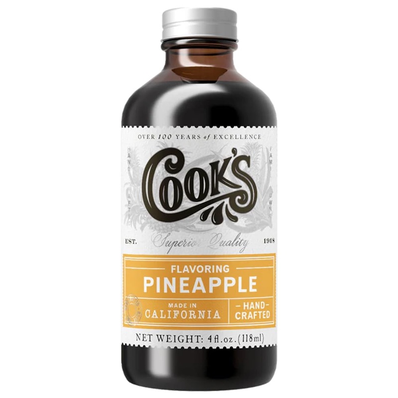 Cook’S, Pineapple Flavoring For Baking, Candies, Cakes, Smoothies, Beverages, 4 Oz